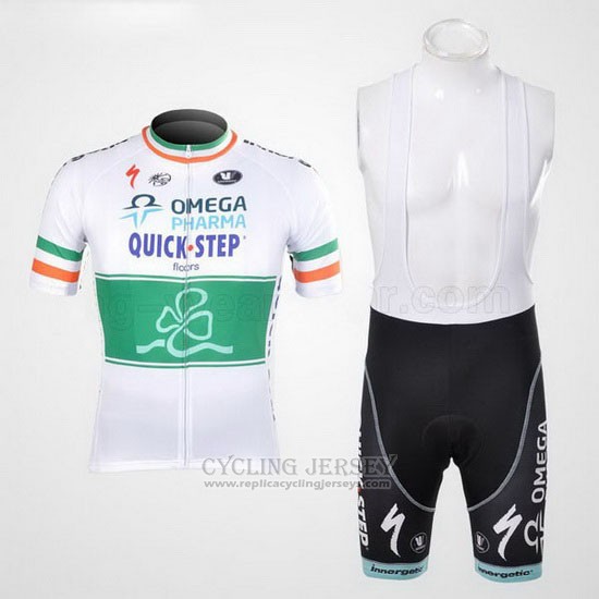 2012 Cycling Jersey Omega Pharma Quick Step Champion Irlandese Short Sleeve and Bib Short